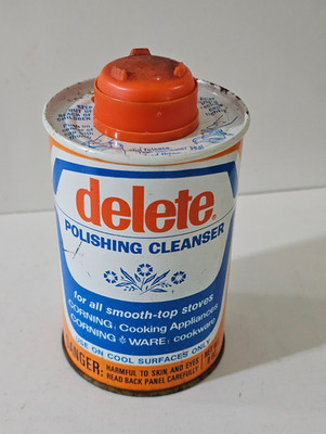 Vintage 70's Delete Polishing Cleanser in Can for Corning Ware - Nearly Full