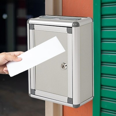 Small Suggestion Box with Lock Organizer Ballot Box Lockable Aluminum Alloy