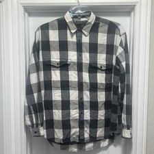 Levi's Sutter Creek Flannel Shirt Mens Size LARGE Gray Plaid Cotton Vintage