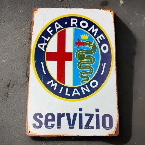 Alfa Romeo Servizio Metal Sign- newly manufactured vintage inspired