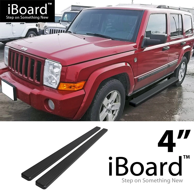 Running Board Side Step Nerf Bars 4in Aluminum Black Fit Jeep