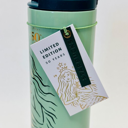 Starbucks Anniversary 50th Sea Green Siren Mermaid Stainless Steel Tumbler 16 Oz - Picture 2 of 4