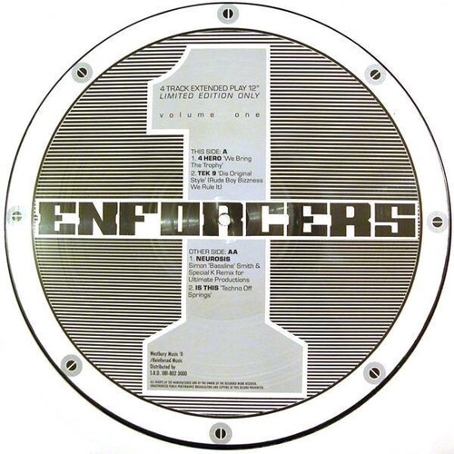 Enforcers Vol 1 - Jungle 12" Drum and Bass Reinforced 4Hero Picture Disc '92 VG
