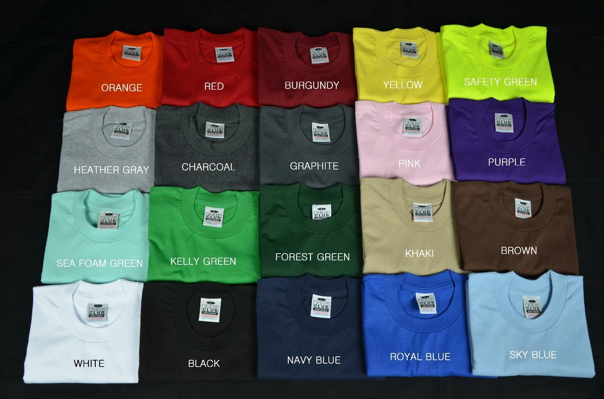 1 Pro Club New Heavy Weight T shirt Tee Color Plain Blank S 7XL