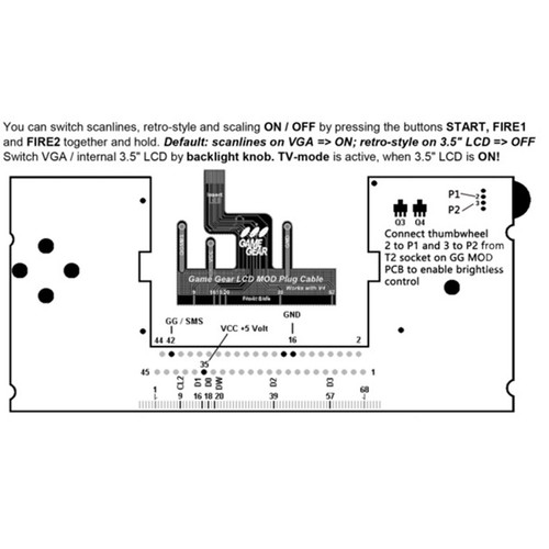 For Sega Game Gear GG V4.2 Low Power Adjustable Brightness LCD Screen +Cable Kit - Picture 11 of 18