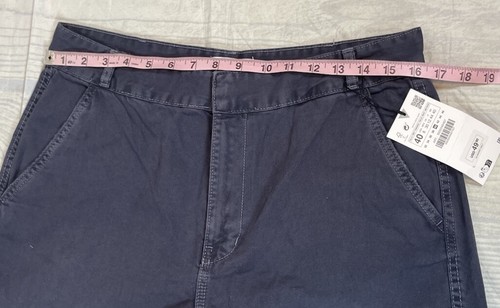 NEW ZARA slate Blue Gray Chino Pants Woman’s Size 8 Classic 100% Cotton - Picture 10 of 16