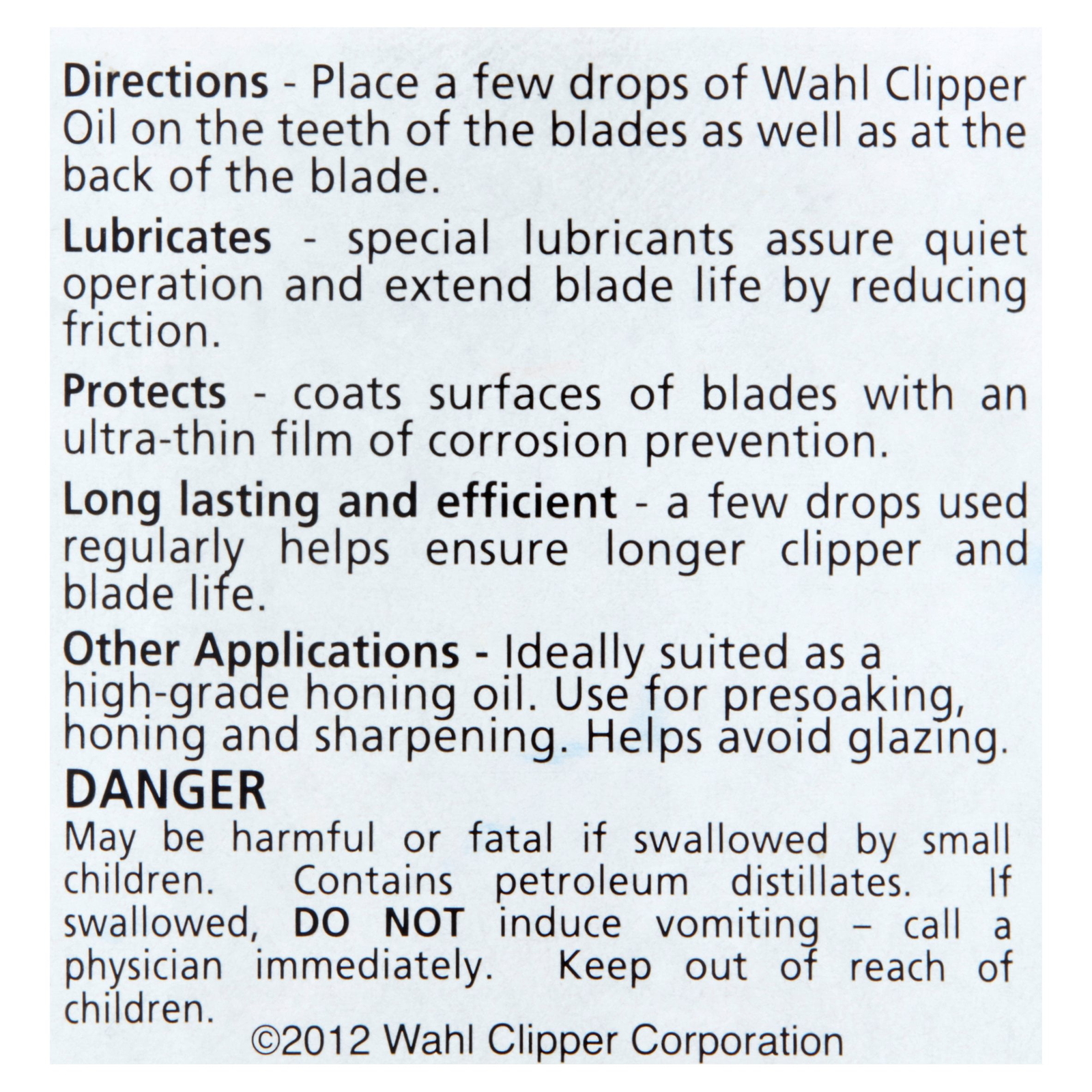 Wahl Premium Hair Clipper Blade Lubricating Oil for Clippers, 4 Fluid