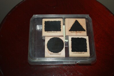 STAMPIN' UP! LITTLE SHAPES WOOD MOUNTED STAMP SET RETIRED 2000 ~ NEW
