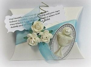 Gastgeschenk Taufe Komunion Konfirmation Rosen Sticker Kelch Perle Spruch Mandel Ebay