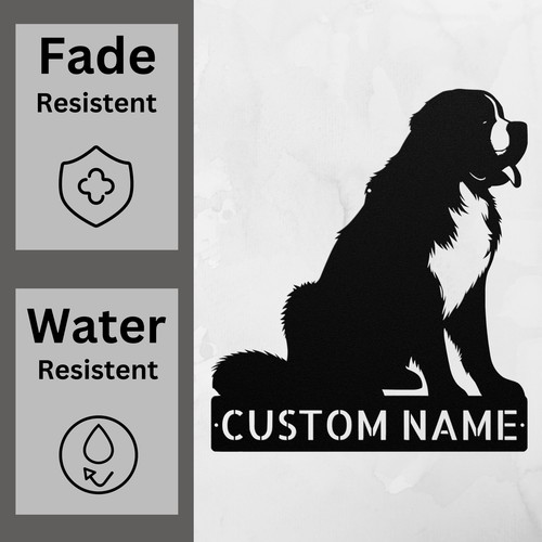 Personalized St Bernard Dog Metal Sign Custom Home Decor Pet Decor Wall Art Gift - Picture 5 of 5