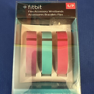 Fitbit Flex 3 Pk Vibrant Accessory Wristbands Bands Violet/Pink/Teal  S/P NEW
