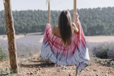 Tie Dye Beach Towel Red and Navy Blue