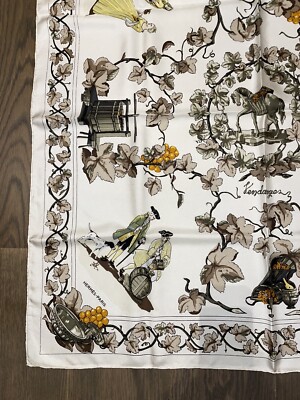 HERMES スカーフ Hermes Shawl Scarf Zouaves et Dragons Bandana Orange Cashmere Silk