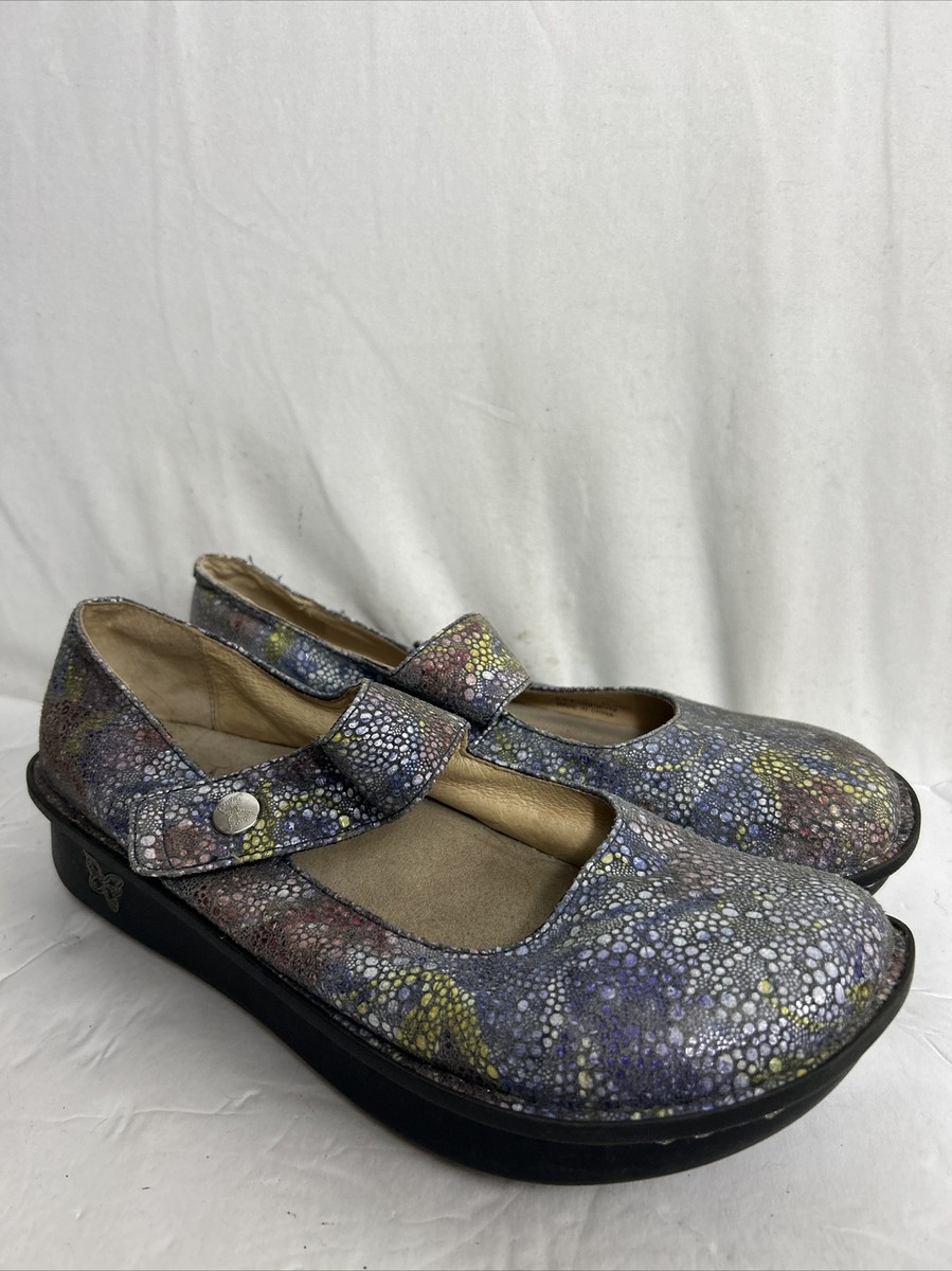 Women's Alegria Paloma Pal-335 Blue rainbow Leather Mary Jane Shoe