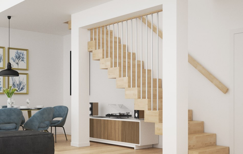 Indoor Balustrade Wall Staircase Railing Wooden Strip Metal Tube Metal Profile - Picture 18 of 22