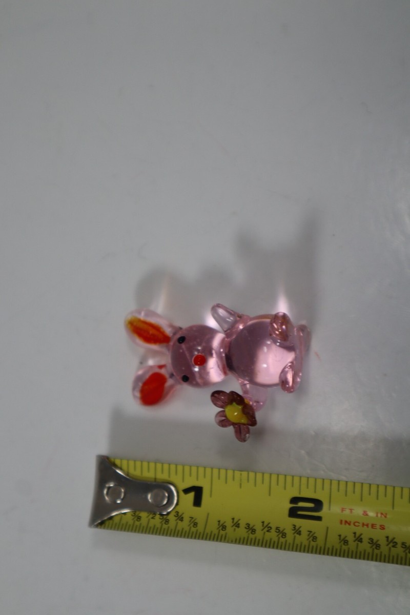 ZTOP pink bunny rabbit with flower SPRINGTIME FRIENDS GLASS