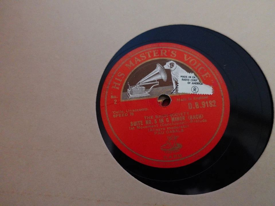 HMV 6X 78 Set DB9181- 9187 Pablo Casals Suites 4&5 Unaccompanied RARE 1 missing - Image 2 of 4