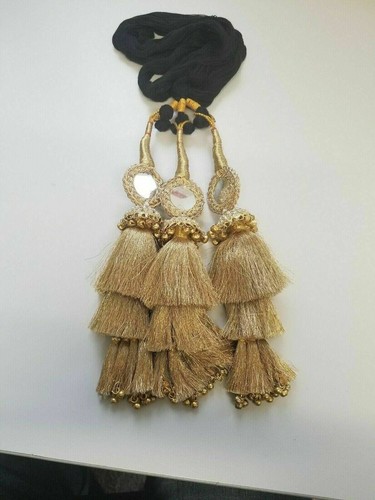 Indian punjabi parandi mehndi jagoo mirror bridal patiala paranda hair braid a8g - Picture 7 of 10