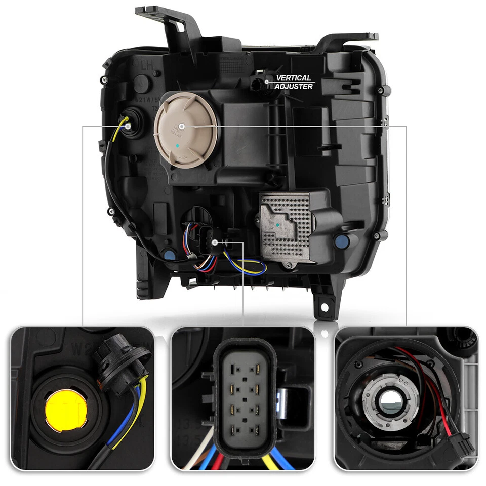 For 2016-2019 GMC Sierra 2500HD HID w/ LED DRL Projector Headlight Driver Side Foto 4 de 4