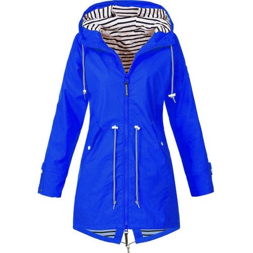 Women Waterproof Jacket Ladies Wind Raincoat Hooded Ski Rain Forest Coat Outdoor - Picture 14 of 16