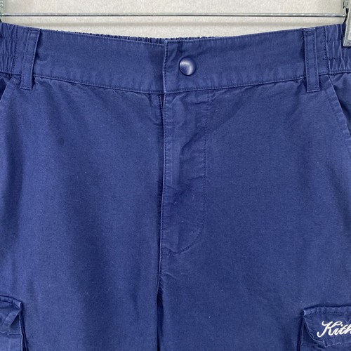 KITH Pants Youth 12 KIDS Classic Cargo Tapered Snap Front Cotton Poplin Blue - Picture 3 of 16