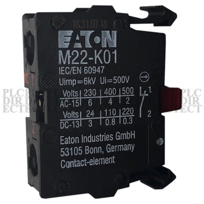 10PCS/ NEW Eaton Moeller M22-K01 1NC Pushbutton Contact Block