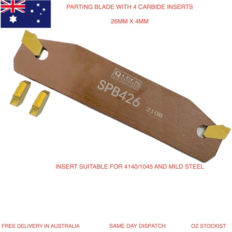 Cuchillas de herramienta de separación de inserción - Rango de tamaño de 26 y 32 mm (incluye 4 insertos) Foto 3 de 4