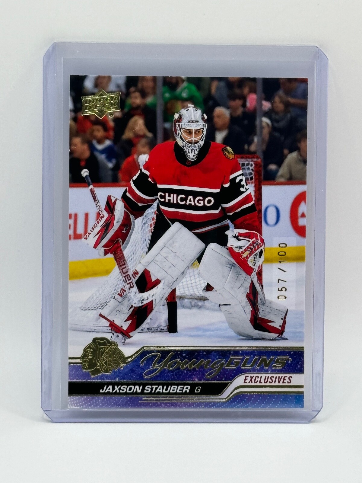 2023 Upper Deck Series 1 Young Guns Exclusives 57/100 Jaxson Stauber Rookie RC