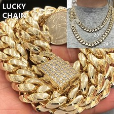 8.3''20''24''14K GOLD FILLED CUBAN CHAIN NECKLACE OR BRACELET 64g151g185g
