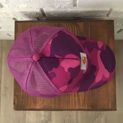 BAPE × carhartt trucker hat cap Purple camo NIGO A Bathing BAPE × carhartt trucker hat cap Purple camo NIGO A Bathing