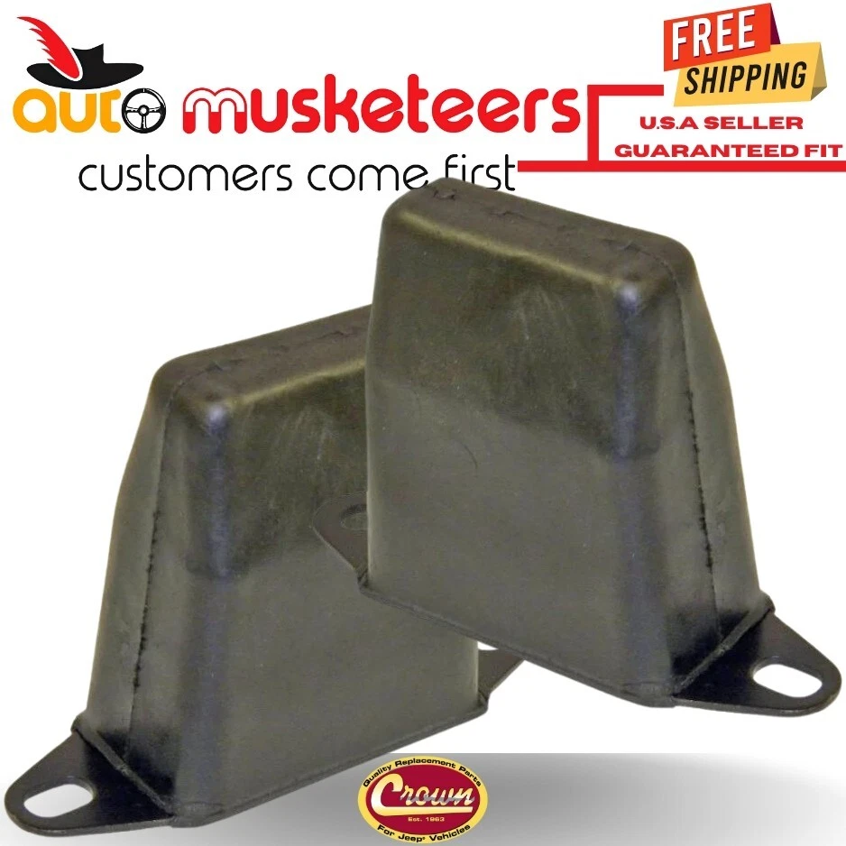 Crown 52002393 Set of 2 Rear Left & Right Spring Bumpers for 87-01 Jeep Cherokee