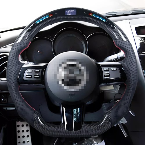 Quality Real Carbon Fiber LED Flat Sport Steering Wheel For 2004-2010 Mazda RX-8