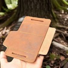 Leather Knives Sheath Folding Pocket Knife Multi-tool Pen Torch Flash Light