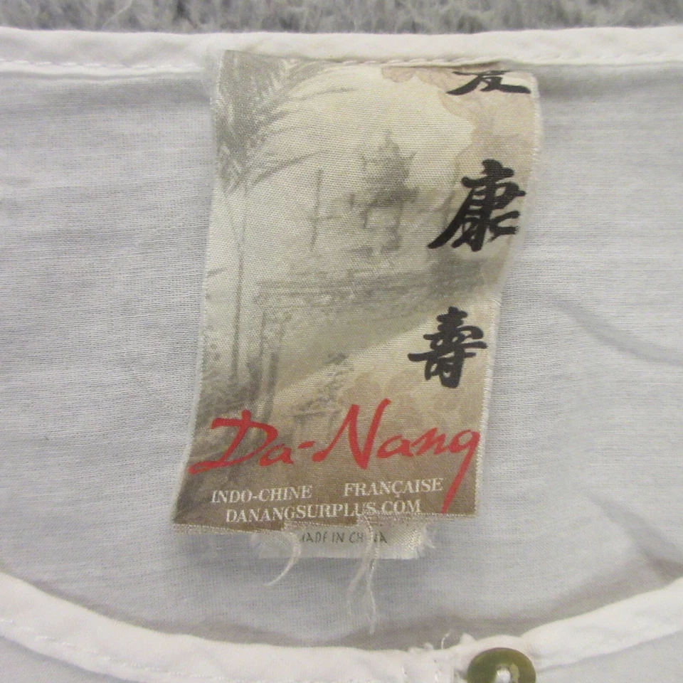 Blusa Top Da Nang Mujer Bordada Talla XS Seda Algodón Encaje Y2K Años 2000 Foto 3 de 4