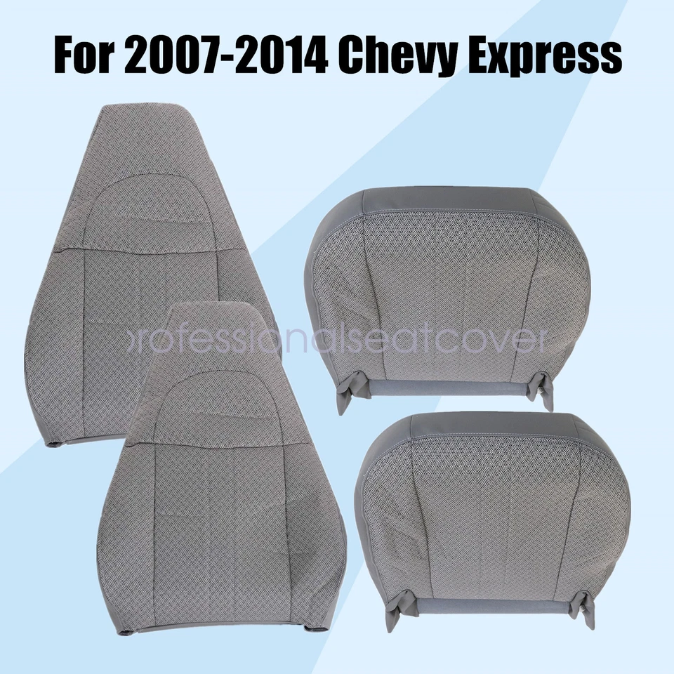 Cubierta de asiento de tela para conductor pasajero camioneta Chevy Express y GMC Savana 2003-2014 Foto 3 de 4