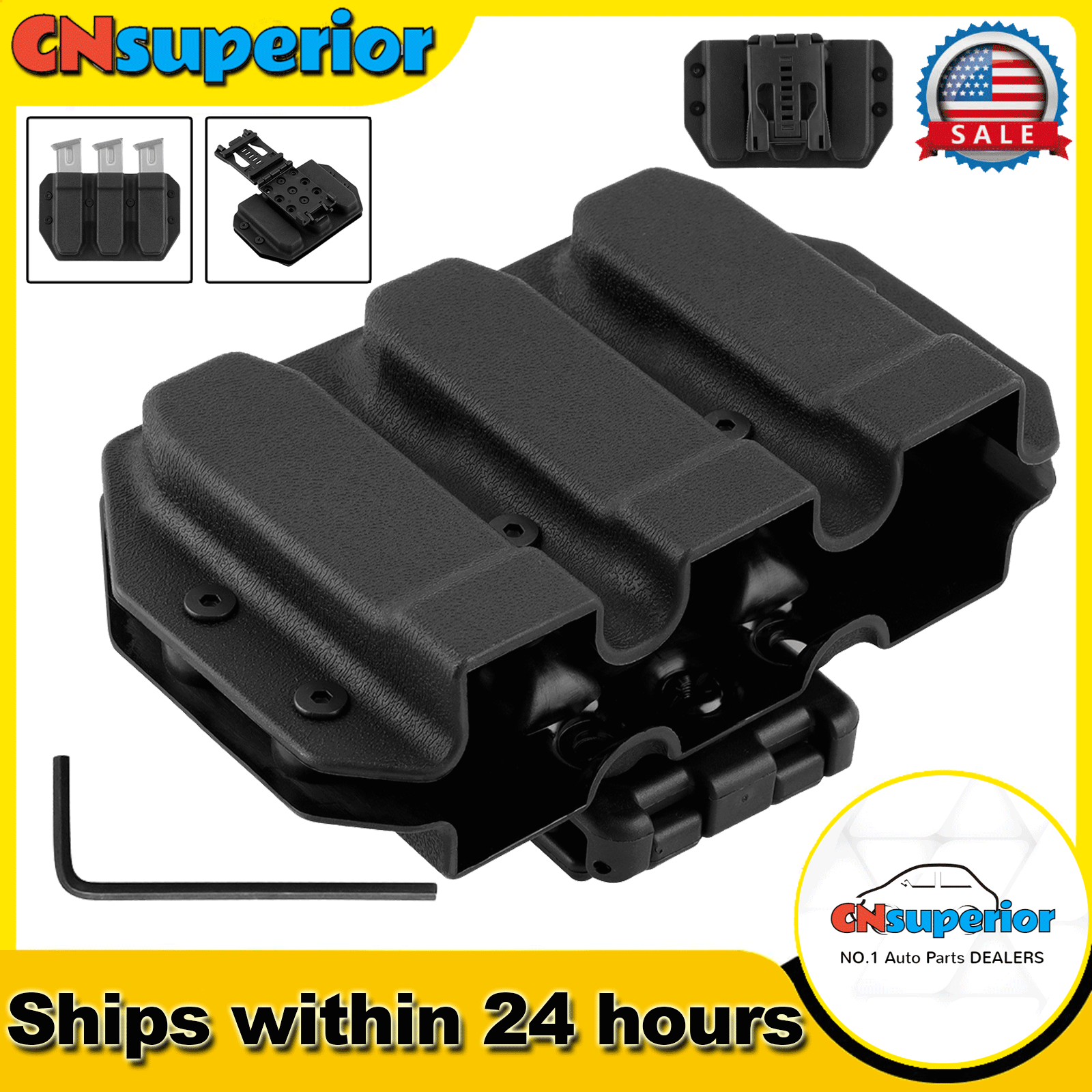 Magazine Carrier 9MM/40SW Triple Mag Pouch Mag Holster for Double Stack Mags US.