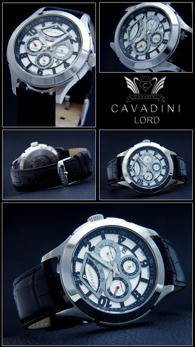 Cavadini Voll Kalender Men s Automatic Watch Japanese Caliber Miyota 9100