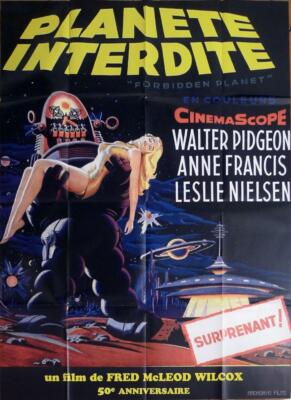 FORBIDDEN PLANET - ROBOT / PIDGEON / NIELSEN - REISSUE LARGE FRENCH MOVIE POSTER