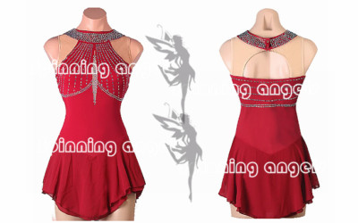 Ice Figure Skating Dress/Dance/Baton Twirling costume Outfit Custome red