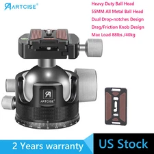 55mm Low Profile Ball Head Tripod Head Heavy Duty Tripod Ball Head All Metal