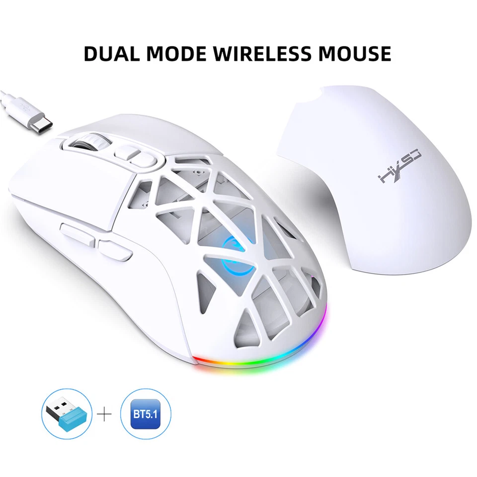 T26 Dual-mode Wireless Mouse 2.4G BT5.1 RGB Backlight 4800DPI Office Game Mice - Image 3 of 4