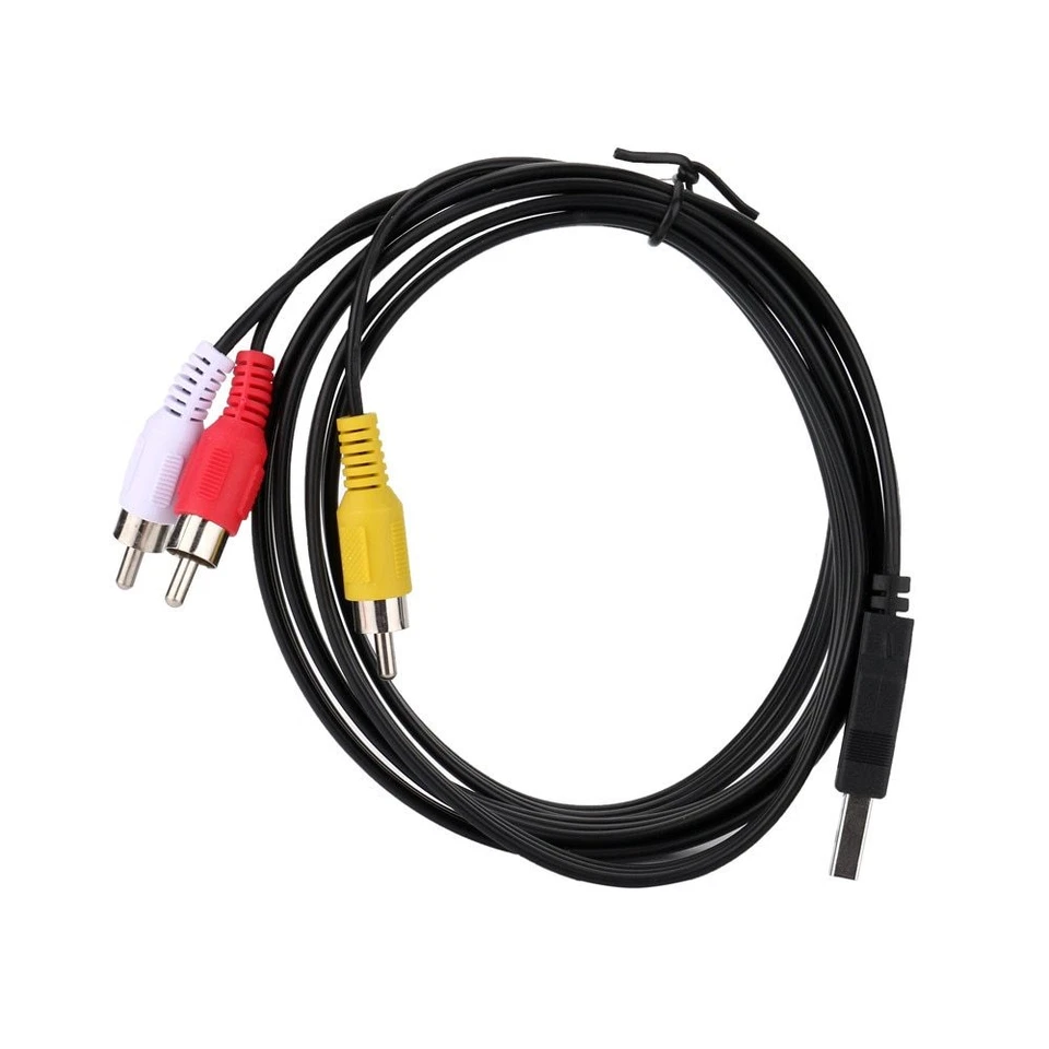 USB A Male to 3 RCA Male Splitter Audio Video AV Composite Cable for TV/Mac/PC - Image 4 of 4