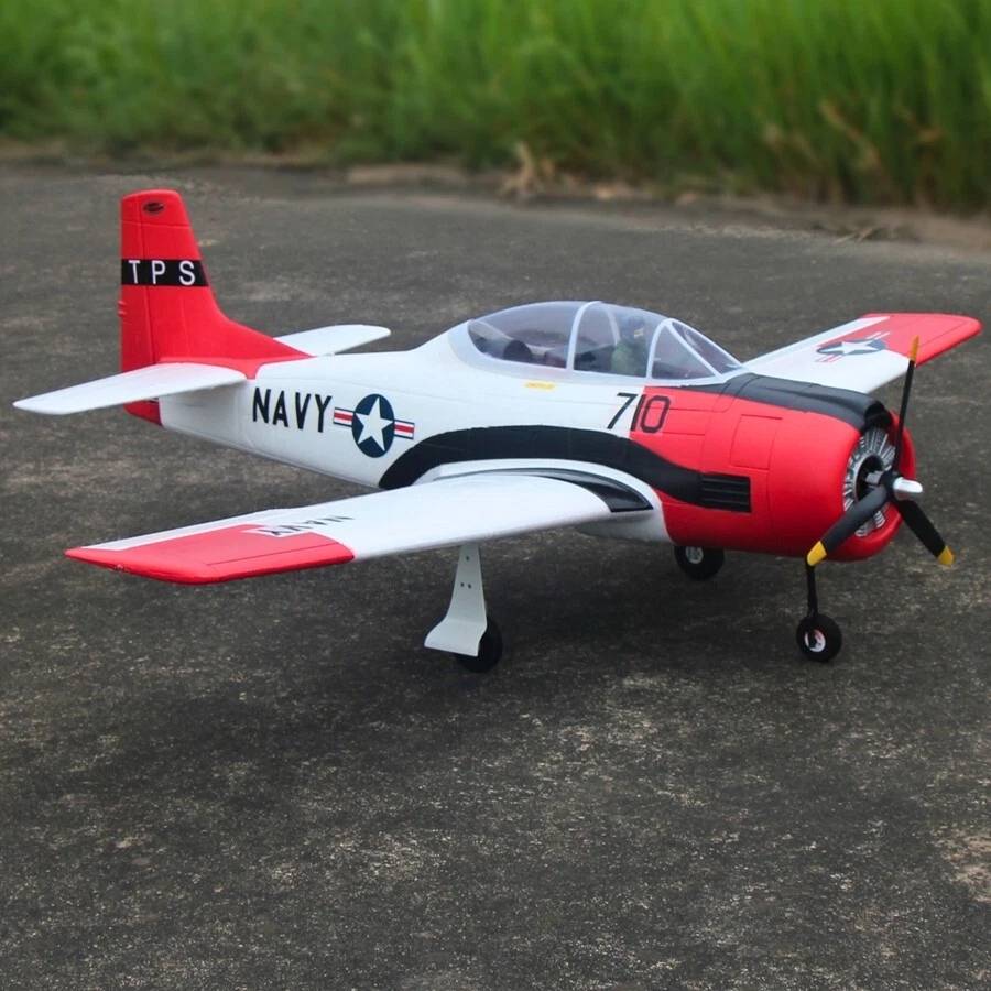 Dynam T-28 Trojan V2 Red 4S RC Warbird Plane 1300mm w/ Flaps - Image 3 of 4