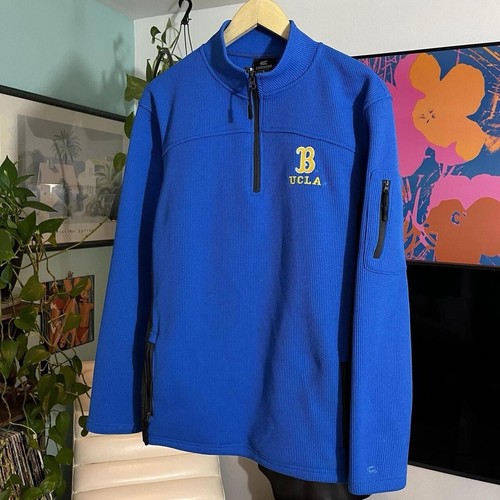 Medium Men's COLOSSEUM UCLA Bruins Fleece Lined  Zip Performance Pullover Blue