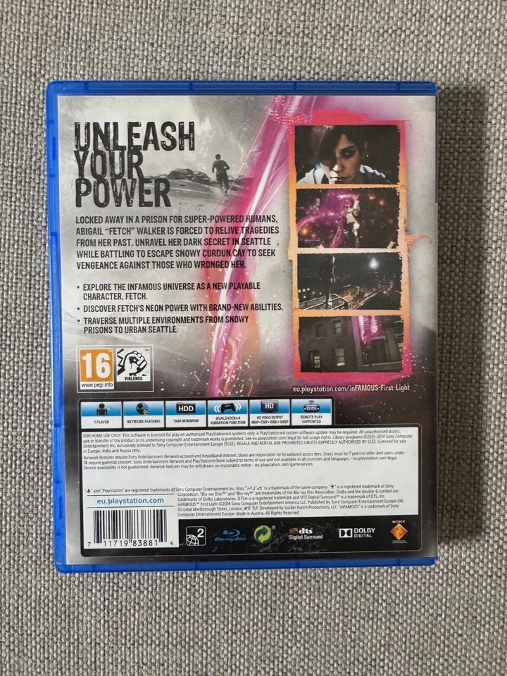 ps4 INFAMOUS FIRST LIGHT Game Playstation REGION FREE PAL UK Version PS5 - Image 2 of 3