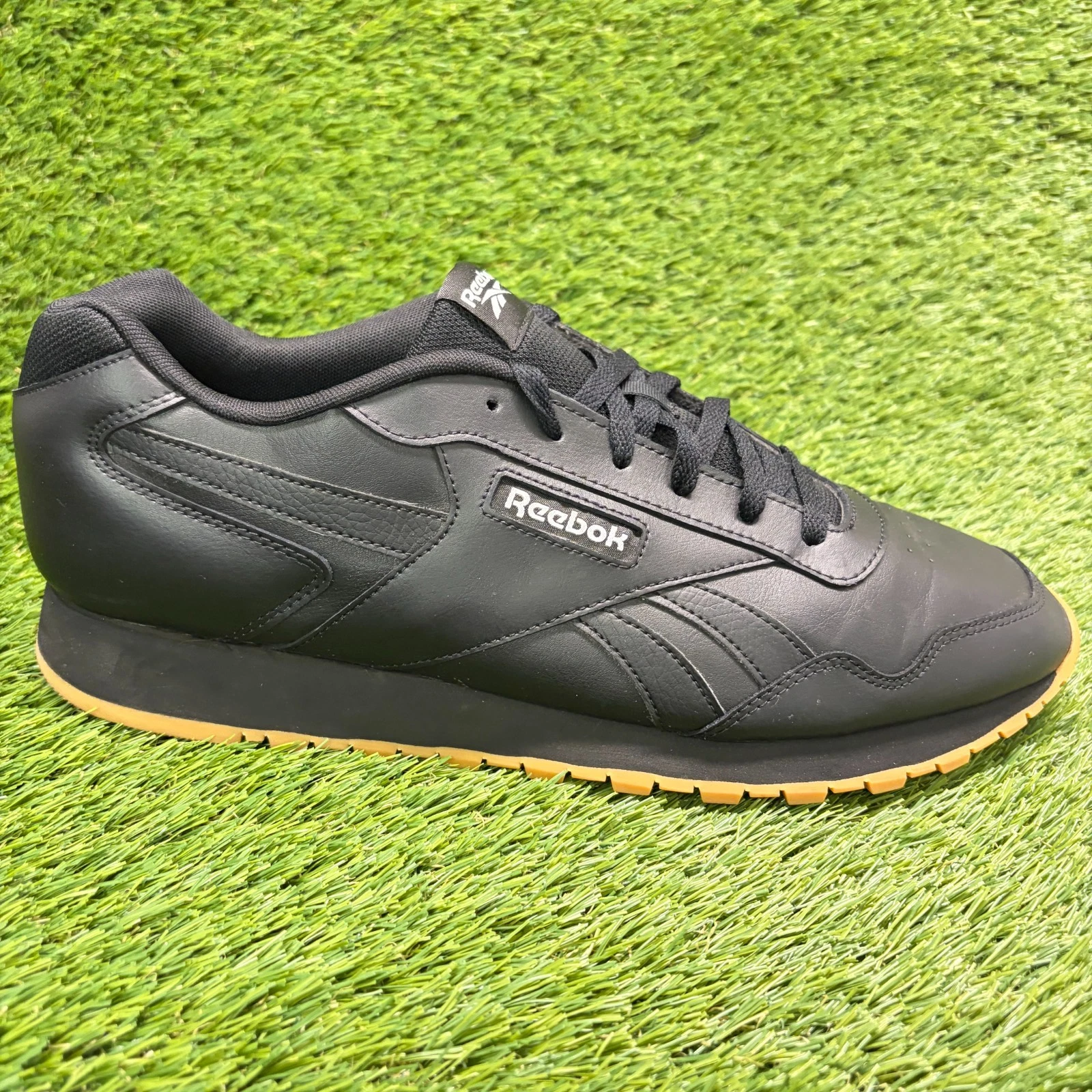 Reebok Classic Glide Mens Size 14 Black Athletic Running Leather Shoes Sneakers