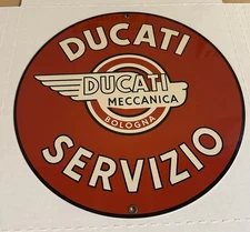 Retro Style Ducati Motorcycle Service Servizio High Quality Garage Sign