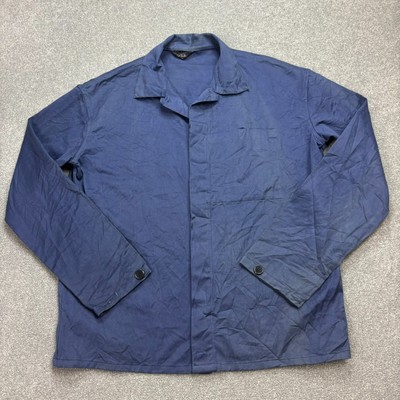 VTG French Jacket Adult Large Blue Outdoor Workwear Chore Canvas Utility Mens
