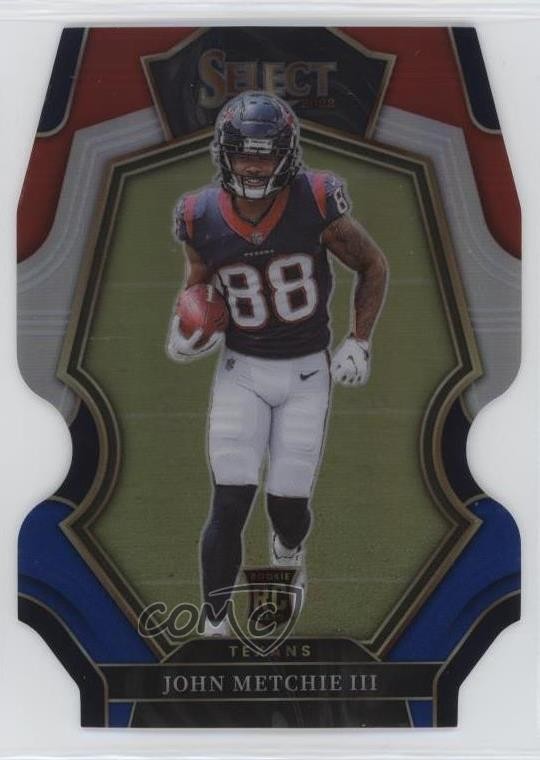 2022 Panini Select Premier Level Red & Blue Prizm Die-Cut John Metchie III 18jt