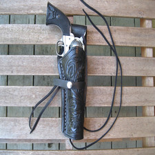 Bull Creek Leather Western Quick Draw Gun Holster - Tooled Leather - 22 Caliber